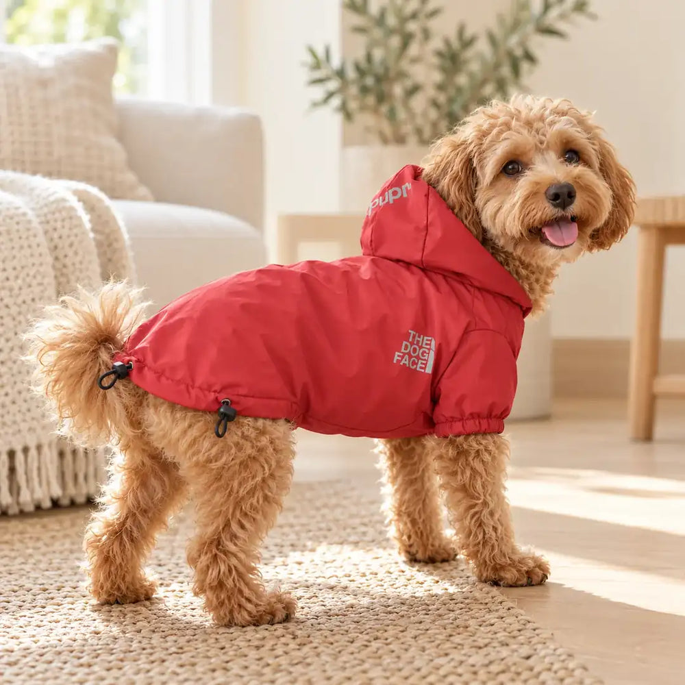 Abrigo Impermeable con Forro Polar para Perros en uso