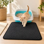 Alfombrilla Atrapa Arena para el Arenero del Gato en uso