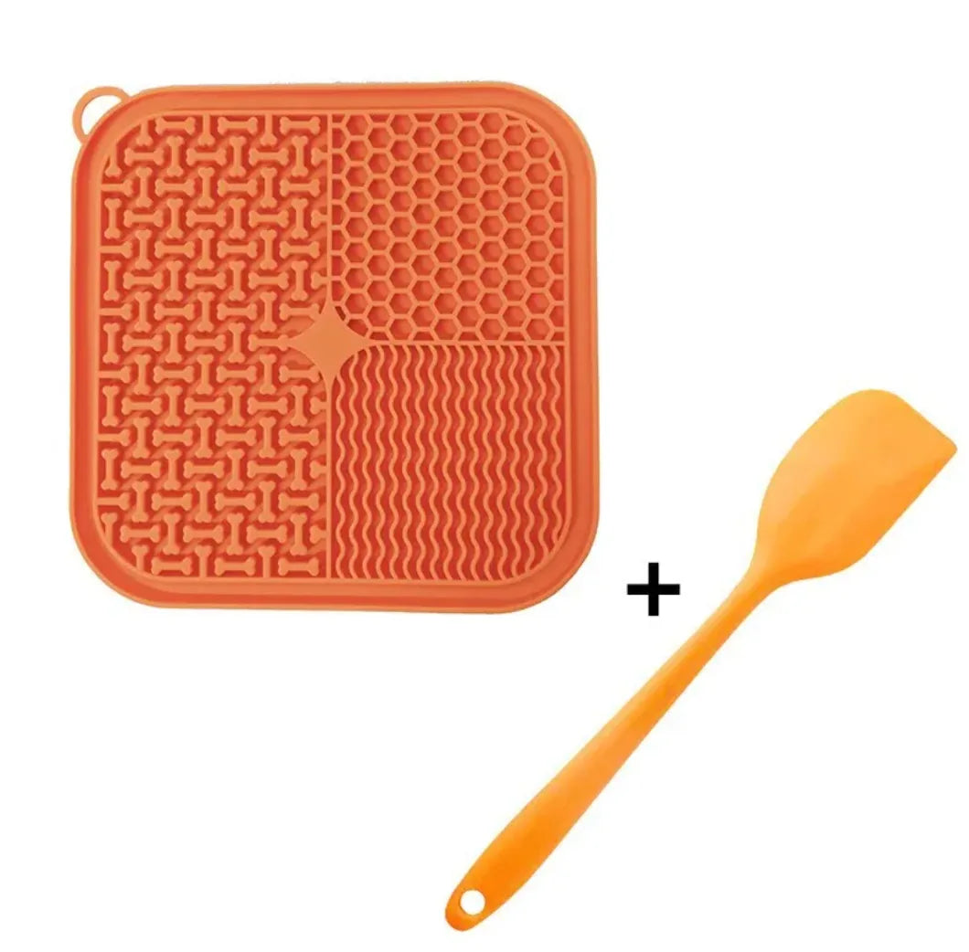 Alfombrilla para Lamer con Ventosas – Naranja