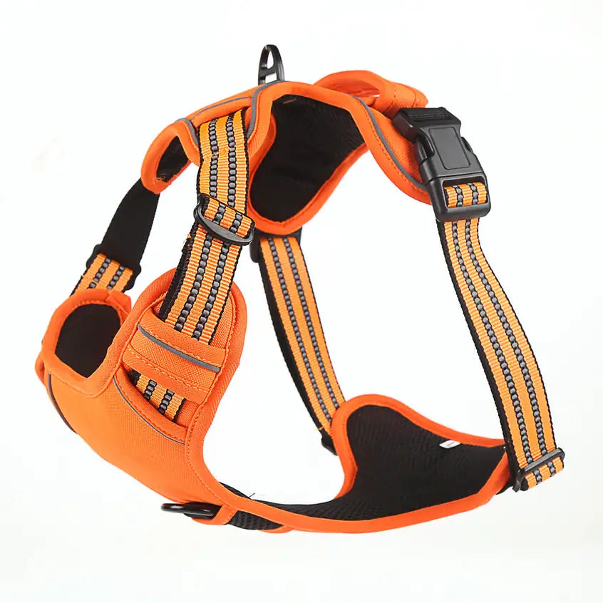 Arnés Chaleco Acolchado y Reflectante para Perros – Naranja / S