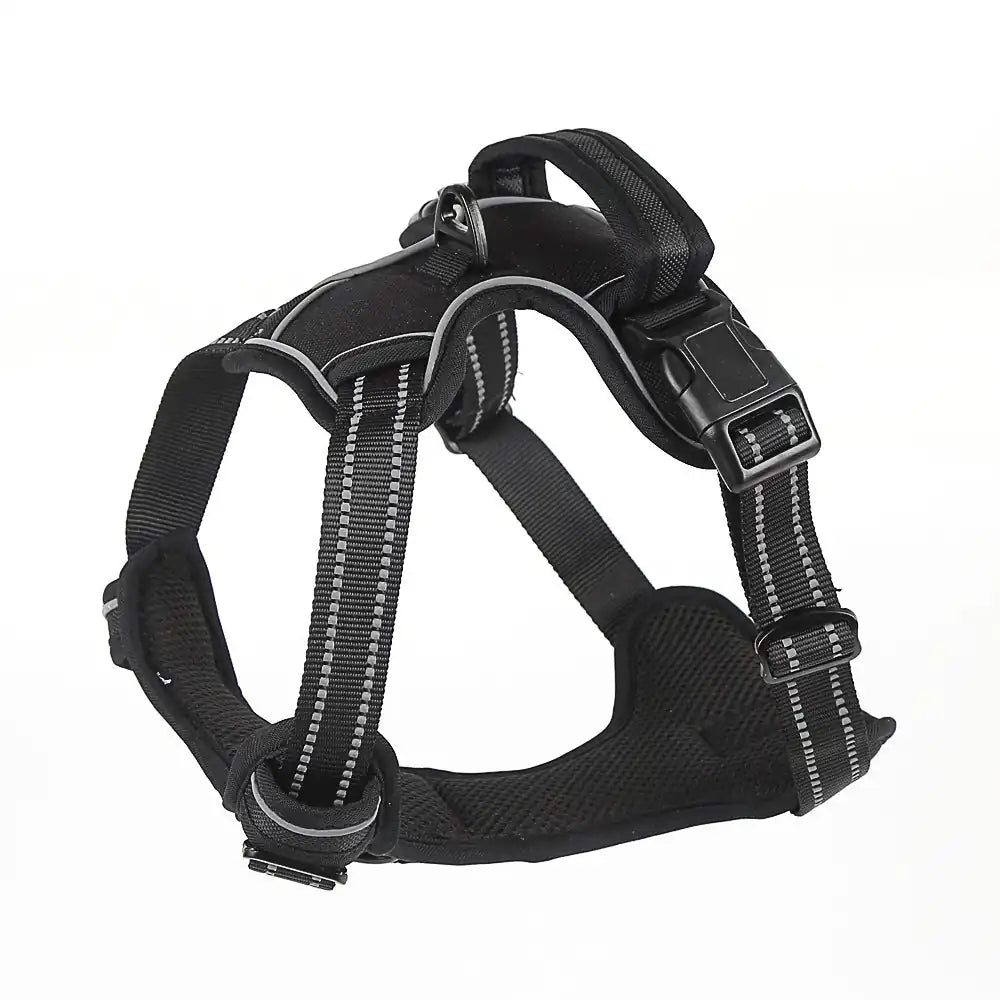 Arnés Chaleco Acolchado y Reflectante para Perros – Negro / S