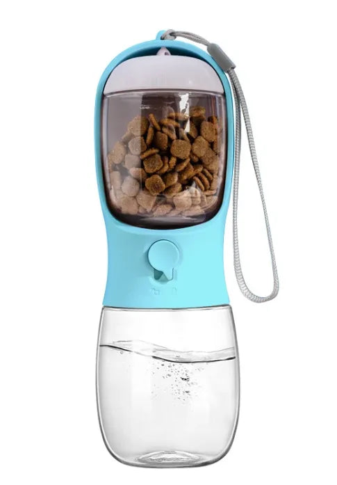 Botella de Agua para Paseos con Bebedero Integrado – Azul / 300 ml