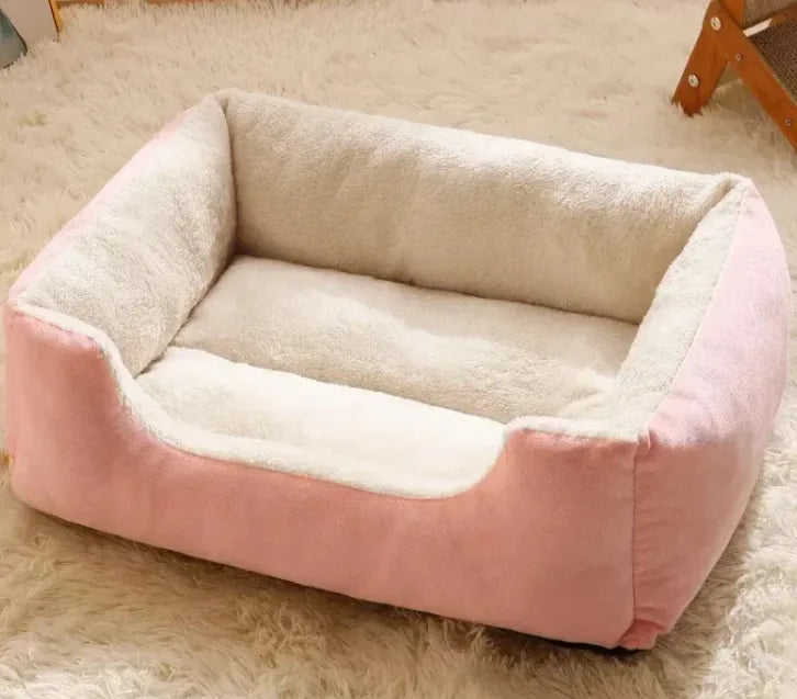 Cama Desenfundable y Lavable para Perros y Gatos – Rosa / S · 45×30×12 cm