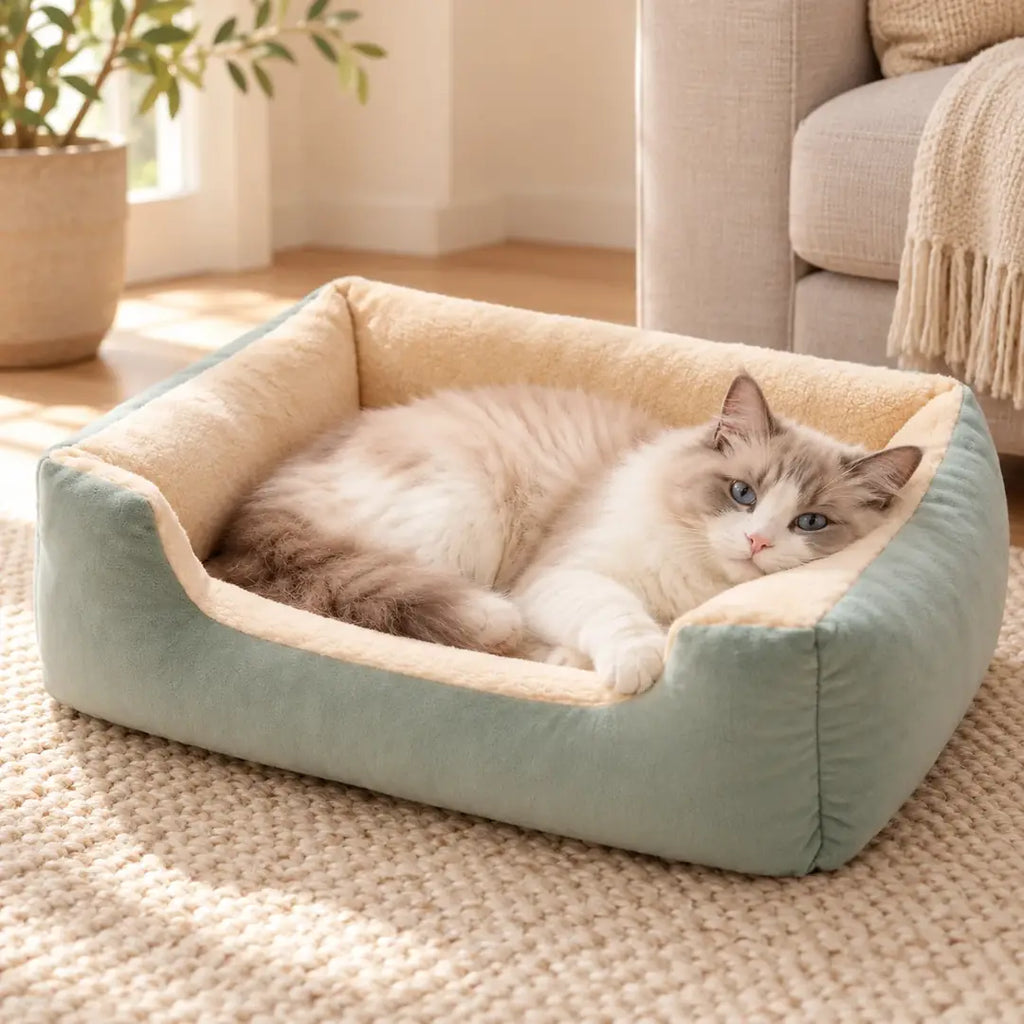 Cama Desenfundable y Lavable para Perros y Gatos en uso