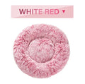 Cama Donut de Pelo Suave para Acurrucarse – Blanco y rojo / S