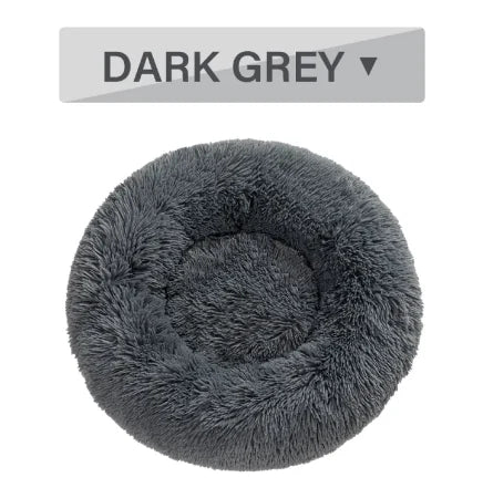 Cama Donut de Pelo Suave para Acurrucarse – Gris oscuro / S