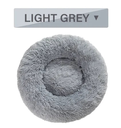 Cama Donut de Pelo Suave para Acurrucarse – Gris claro / S