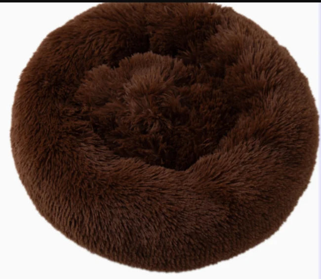 Cama Donut de Pelo Suave para Acurrucarse – Café (modelo A) / XL
