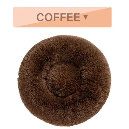 Cama Donut de Pelo Suave para Acurrucarse – Café / S
