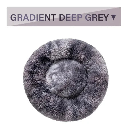 Cama Donut de Pelo Suave para Acurrucarse – Degradado gris oscuro / S