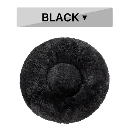 Cama Donut de Pelo Suave para Acurrucarse – Negro / S