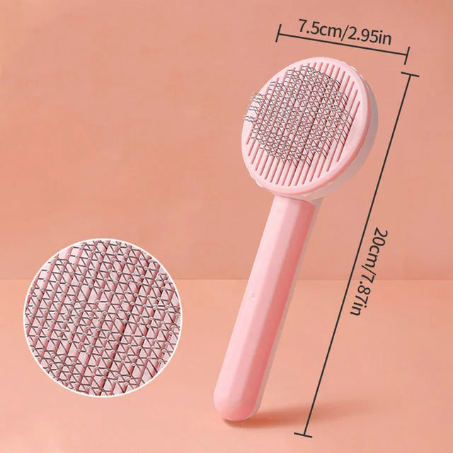 Cepillo Quitapelos Autolimpiable para Perros y Gatos – Rosa