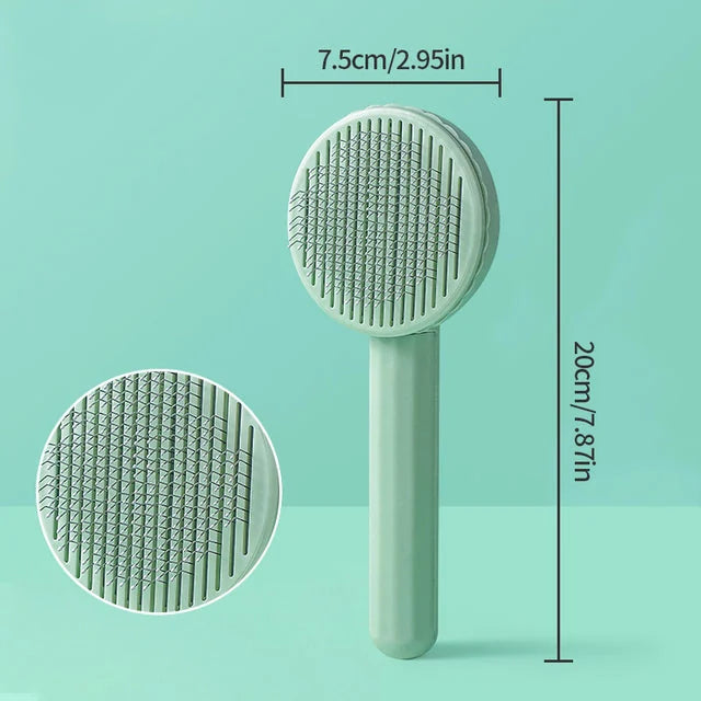 Cepillo Quitapelos Autolimpiable para Perros y Gatos – Verde