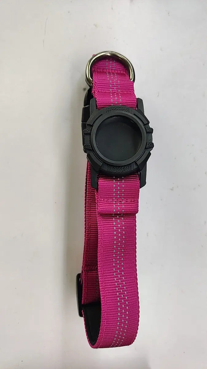 Collar Reflectante con Funda para AirTag – Fucsia / S