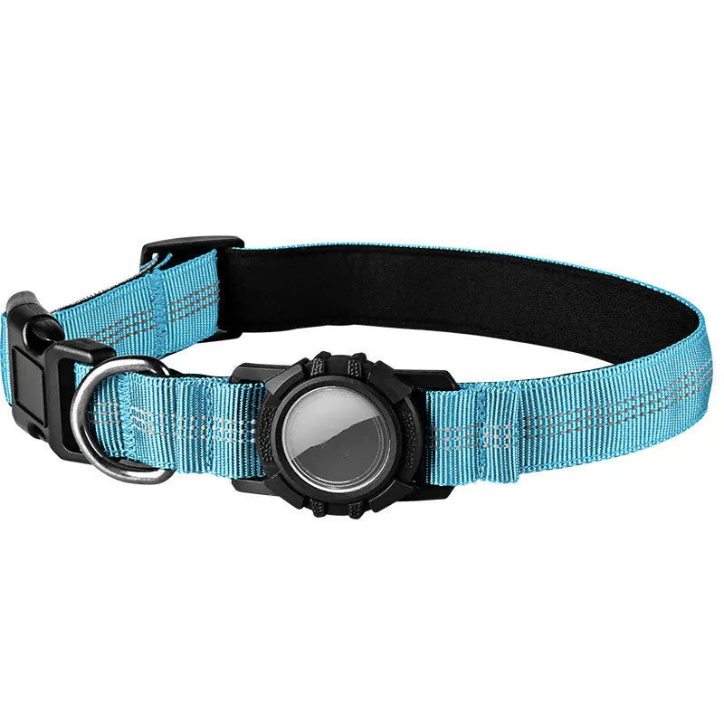 Collar Reflectante con Funda para AirTag – Azul cielo / S