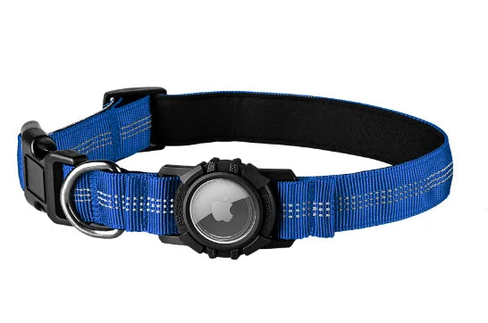 Collar Reflectante con Funda para AirTag – Azul marino (nuevo) / S