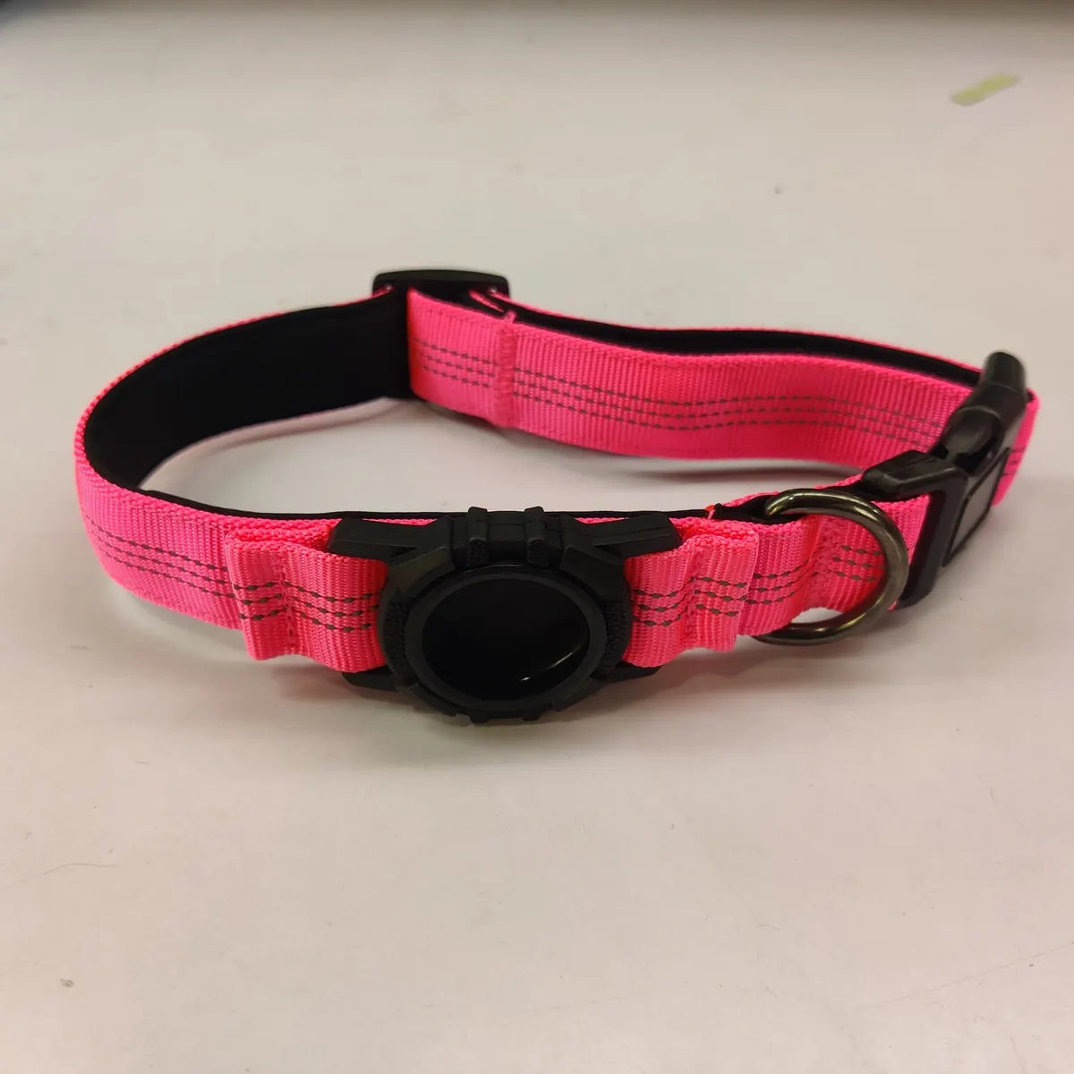 Collar Reflectante con Funda para AirTag – Purpurina / S