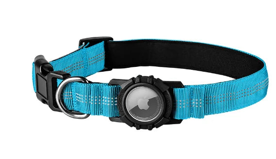 Collar Reflectante con Funda para AirTag – Azul cielo (nuevo) / S
