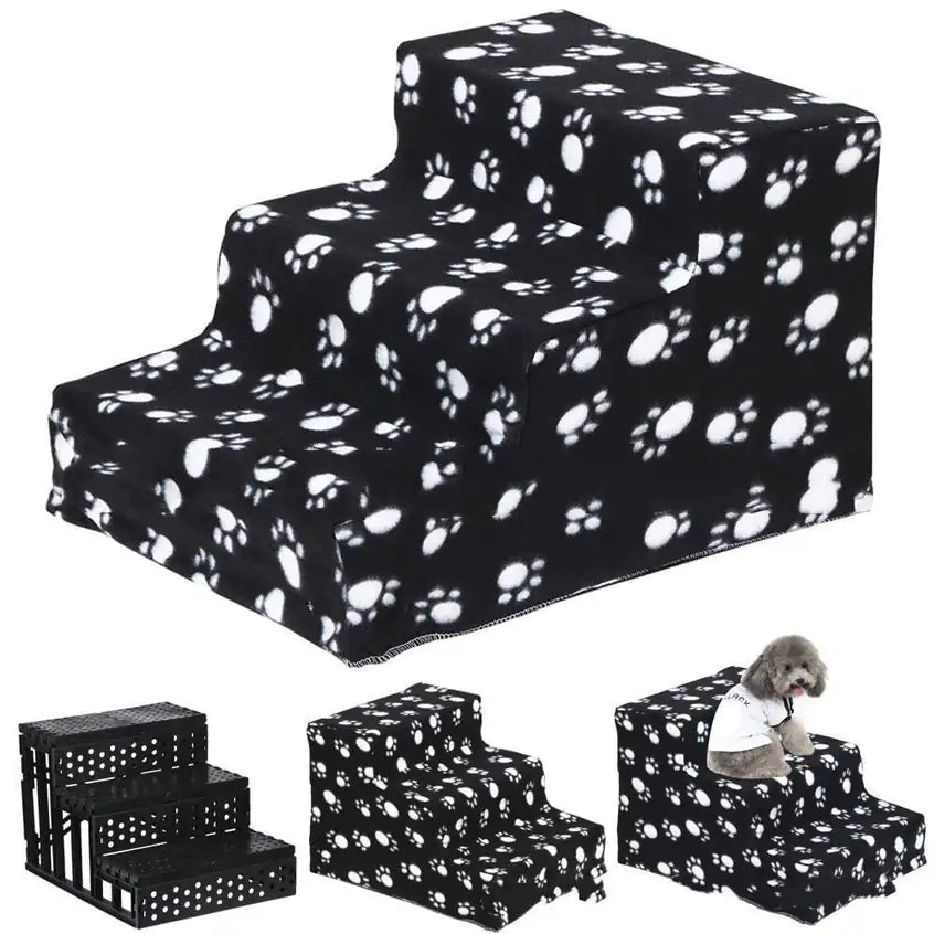 Escalera de 3 Peldaños para Subir al Sofá o la Cama – Negro
