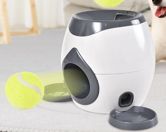 Juguete Dispensador de Comida para Perros – Gris y blanco